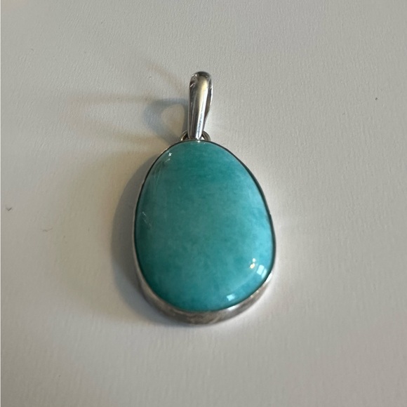 Sterling Silver 925 Chris Bales Elligators Amazonite Pendant & Necklace - Picture 3 of 7
